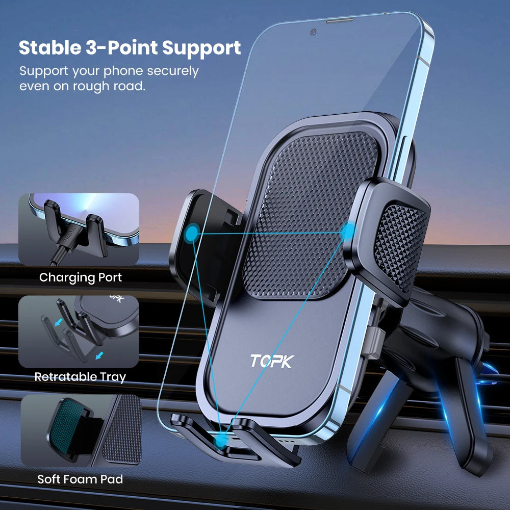 TOPK Air Vent Car Phone Holder – Secure & Adjustable