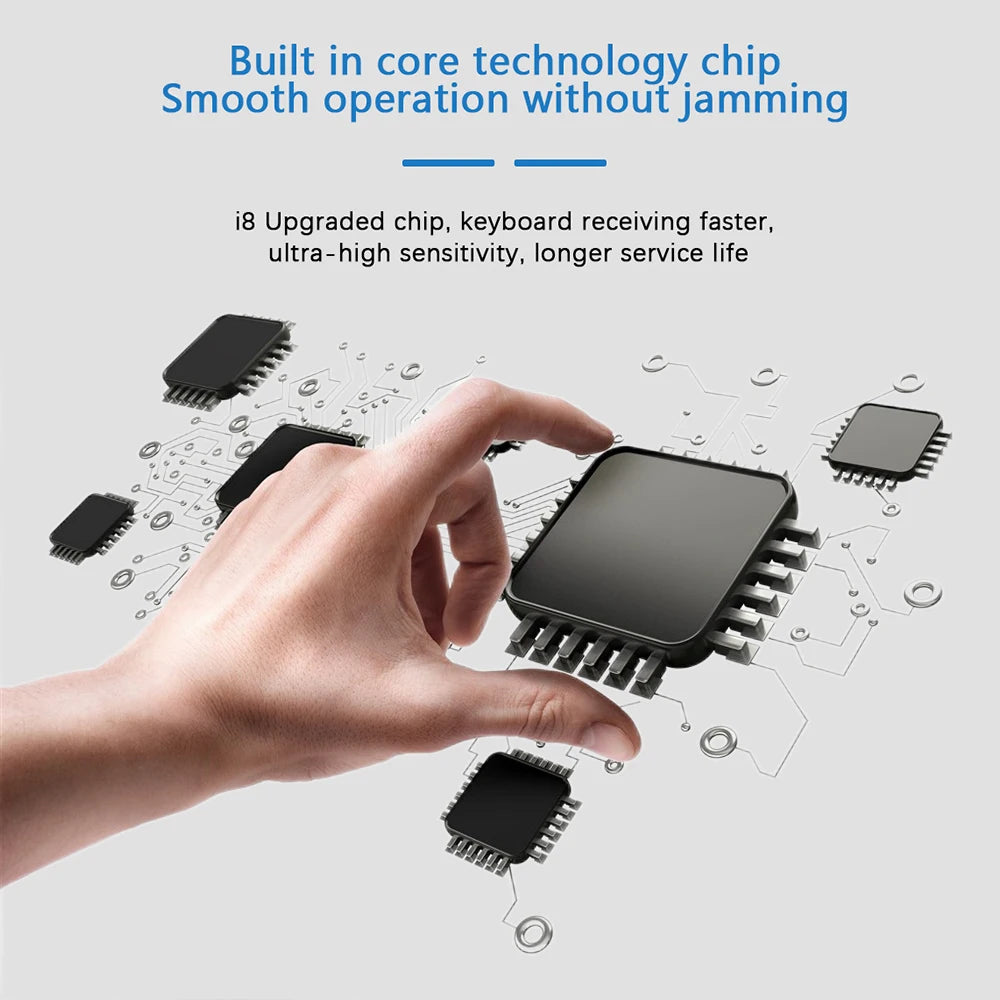 Mini Wireless Keyboard with Touchpad & 7-Color Backlight