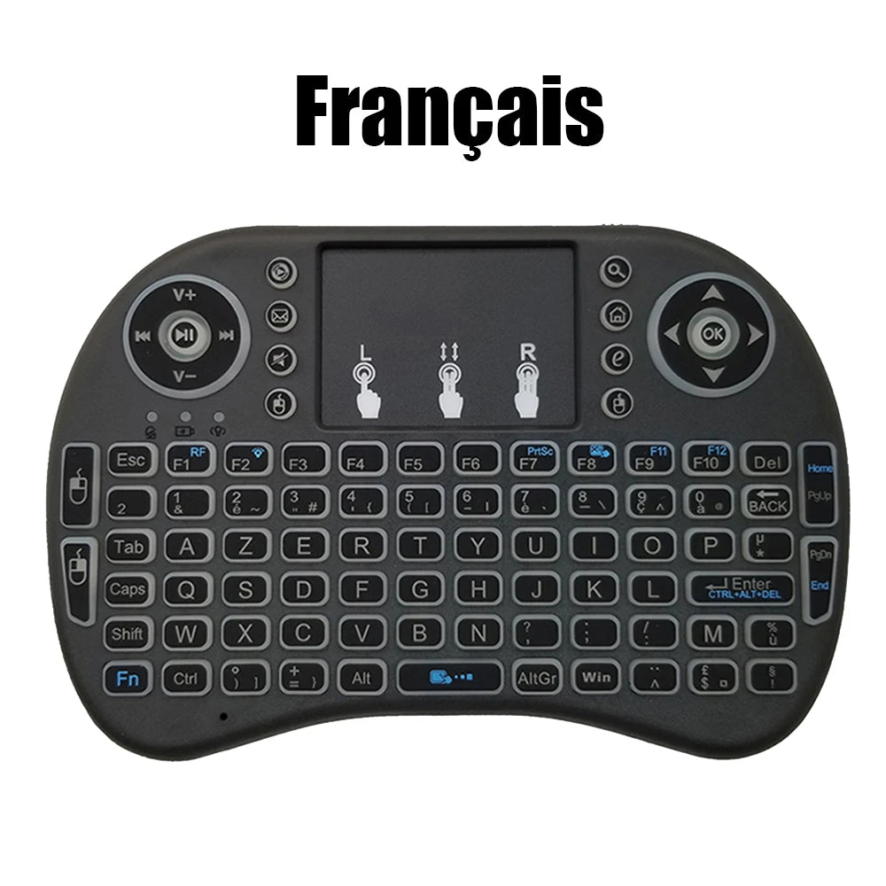 Mini Wireless Keyboard with Touchpad & 7-Color Backlight