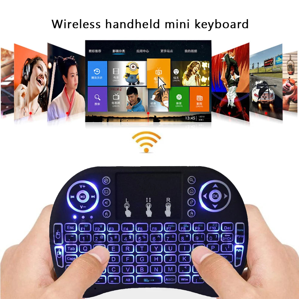 Mini Wireless Keyboard with Touchpad & 7-Color Backlight
