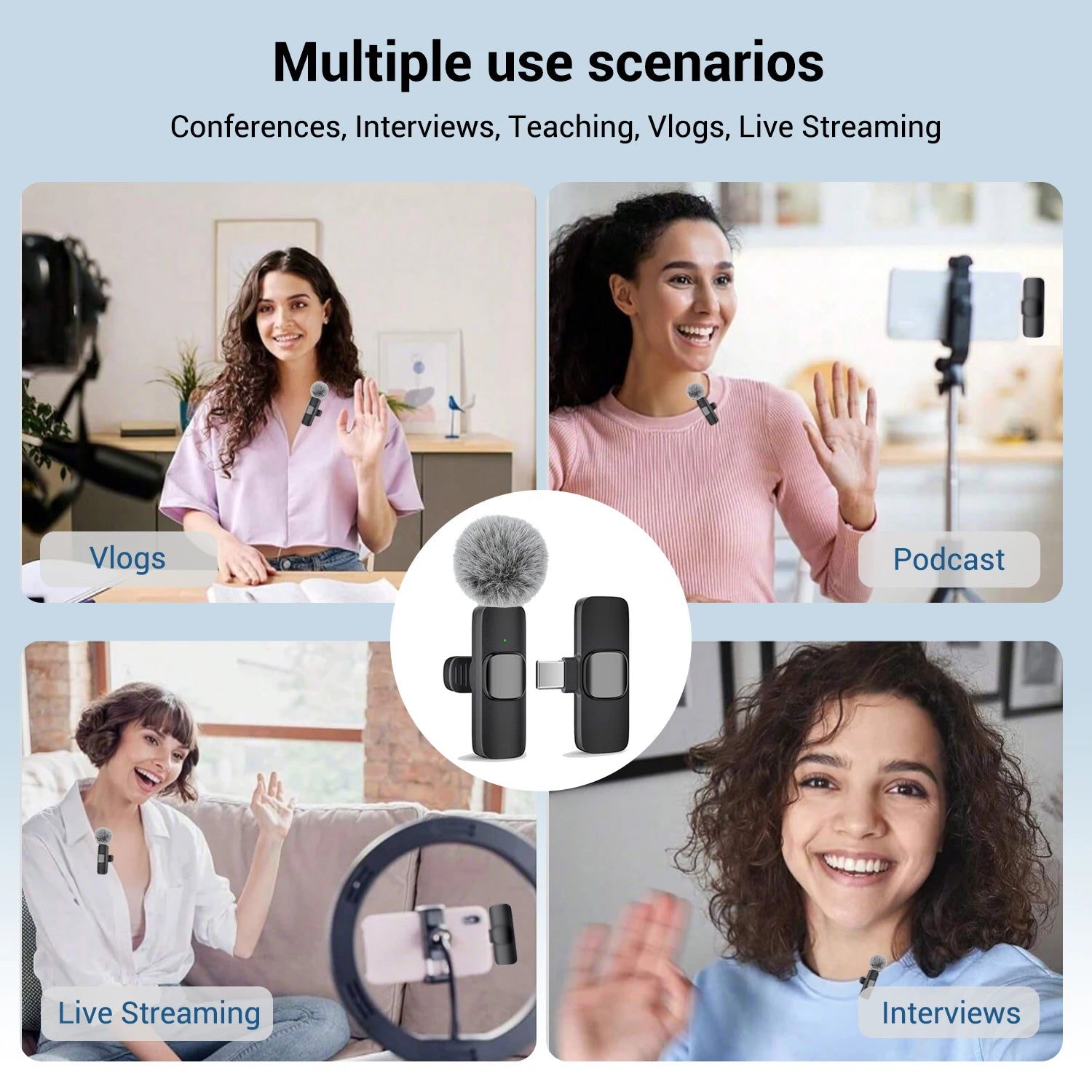 Wireless Lavalier Microphone for USB-C Devices