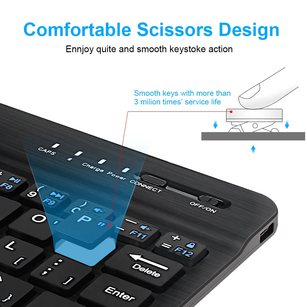 Mini Wireless Bluetooth Keyboard for Tablet, Phone & Laptop