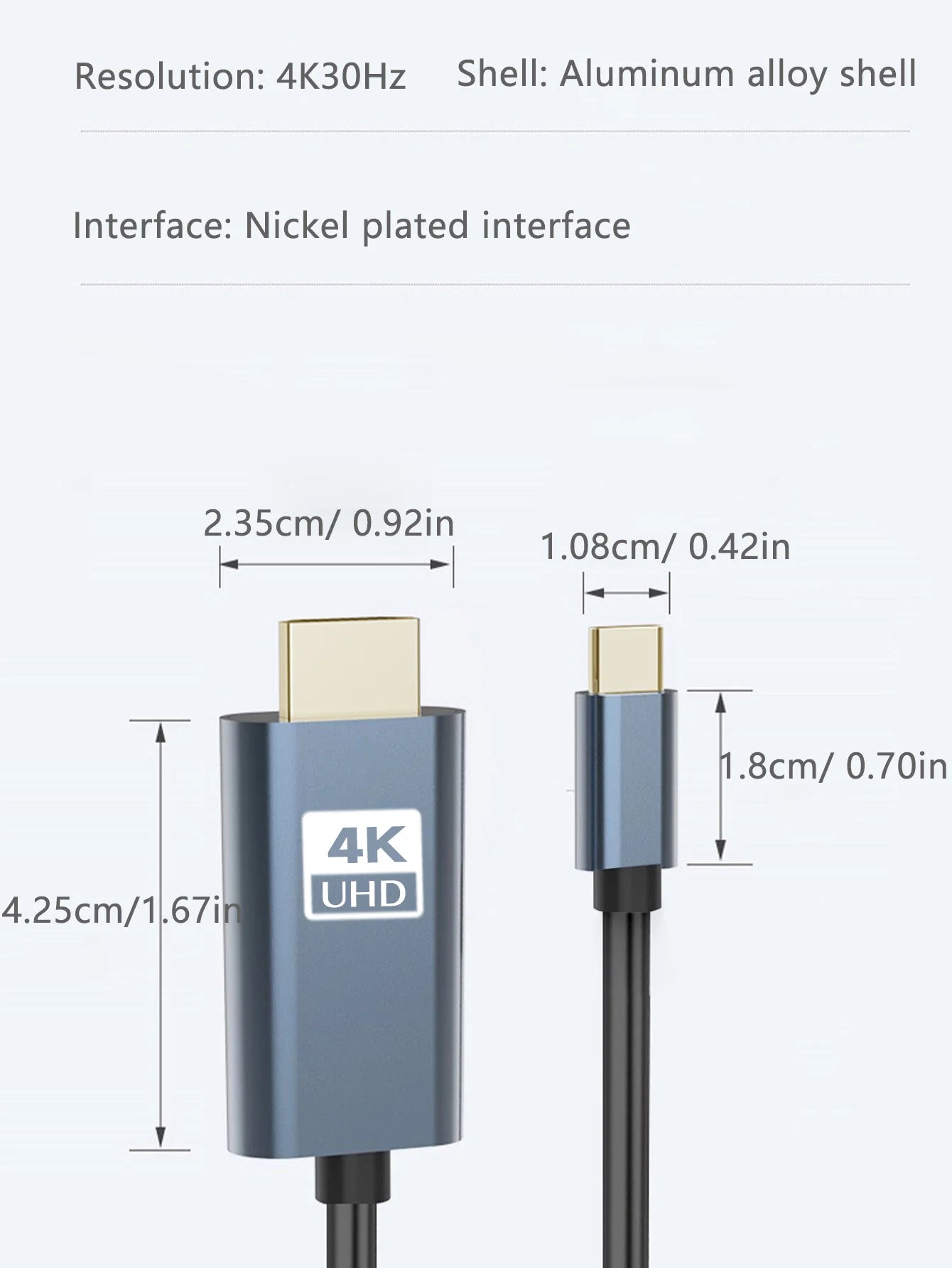 USB-C to HDMI 4K Mirroring Cable