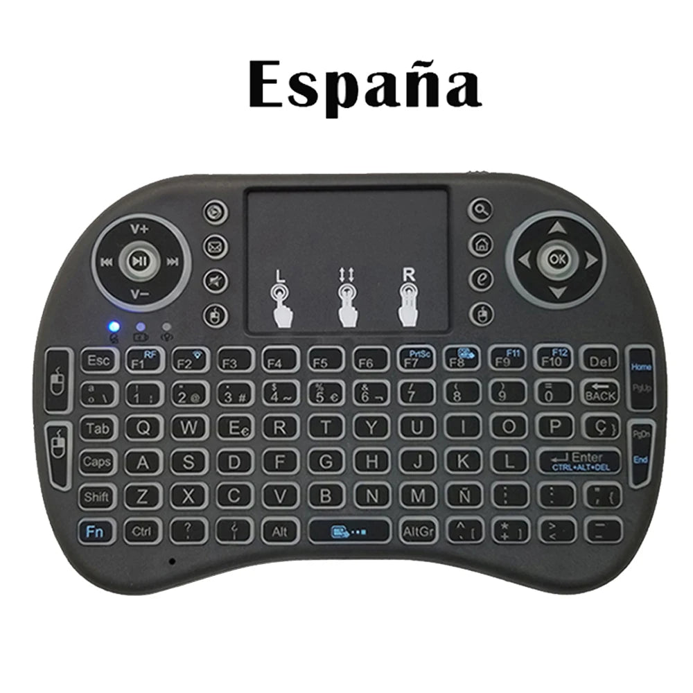 Mini Wireless Keyboard with Touchpad & 7-Color Backlight