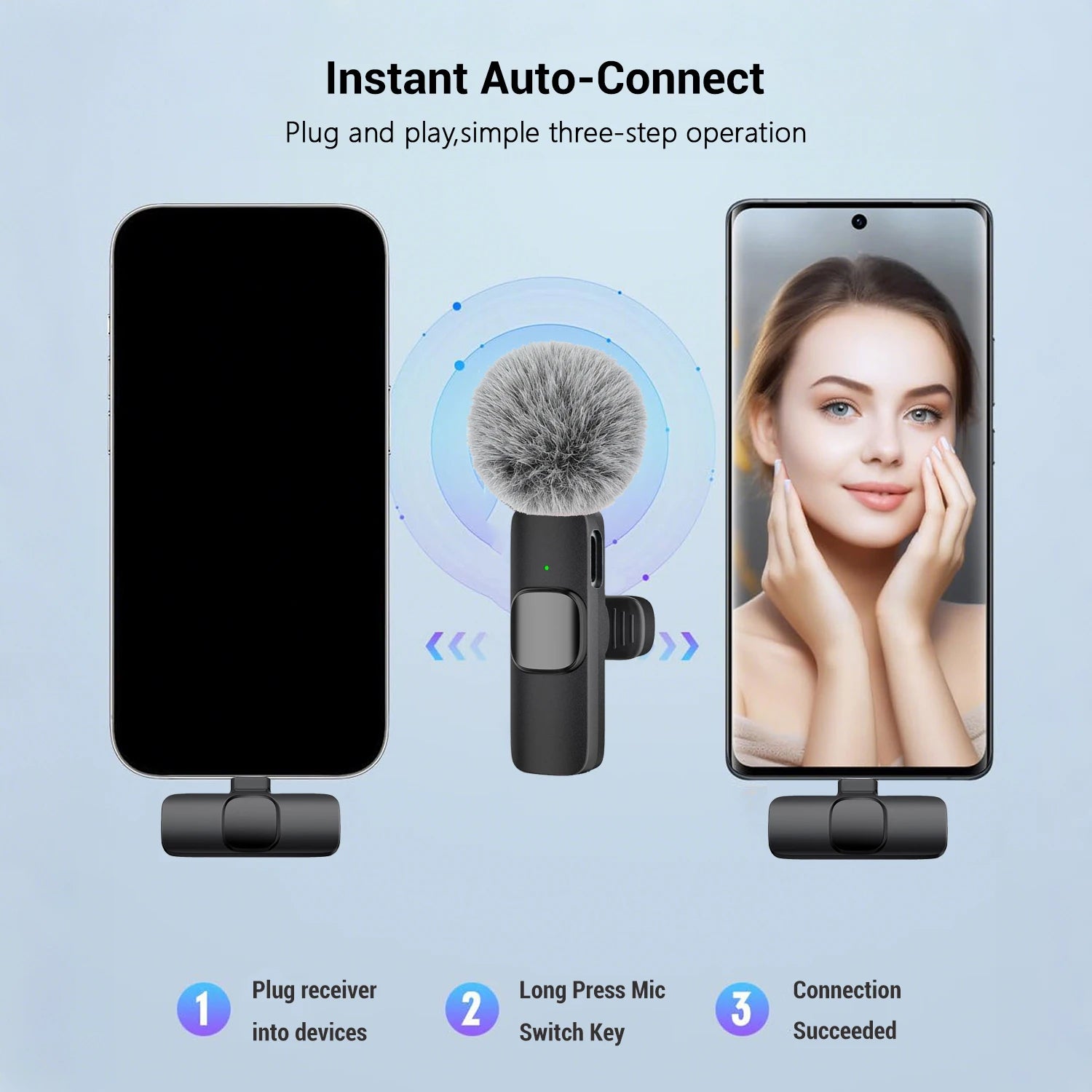 Wireless Lavalier Microphone for USB-C Devices