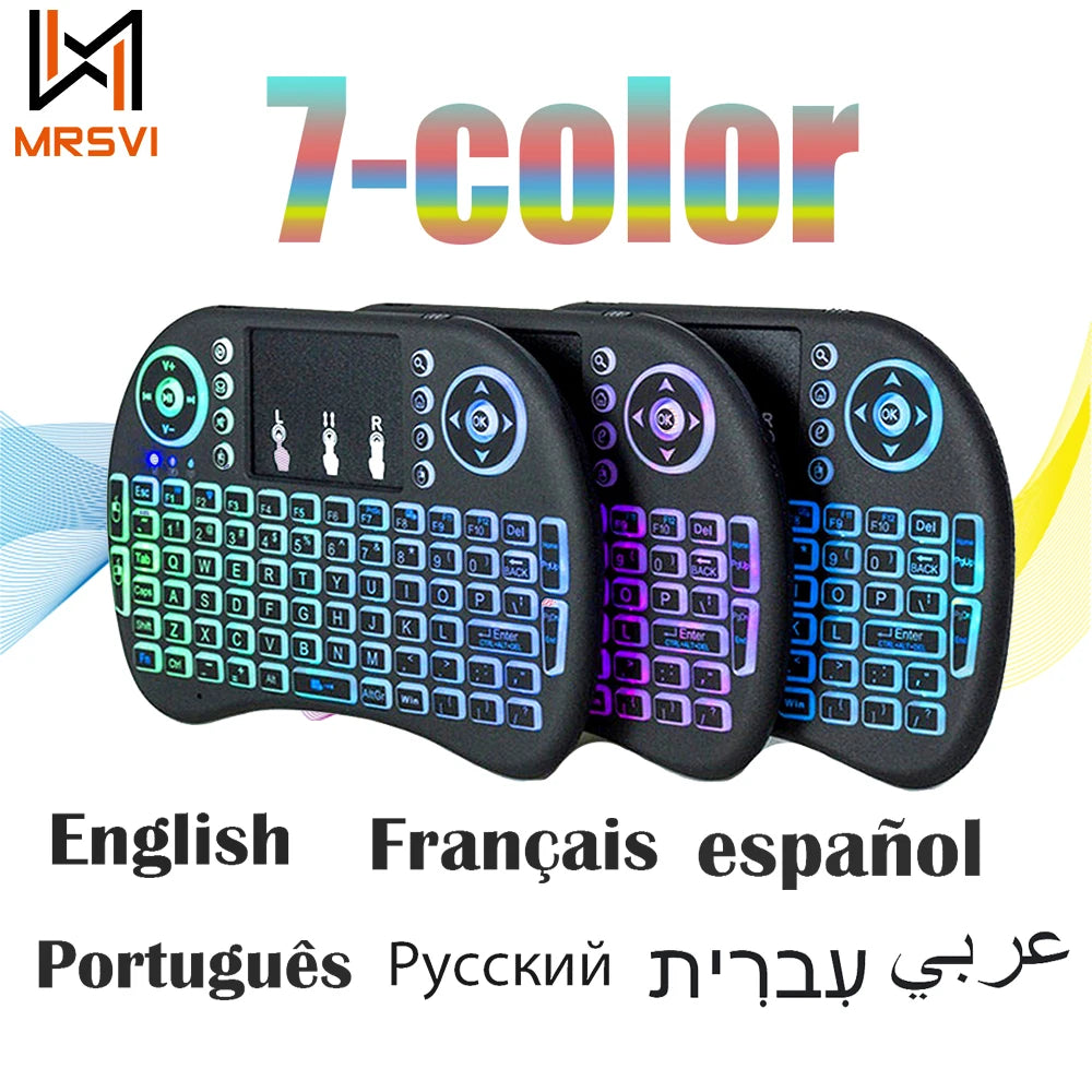 Mini Wireless Keyboard with Touchpad & 7-Color Backlight