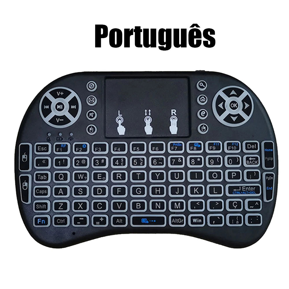 Mini Wireless Keyboard with Touchpad & 7-Color Backlight