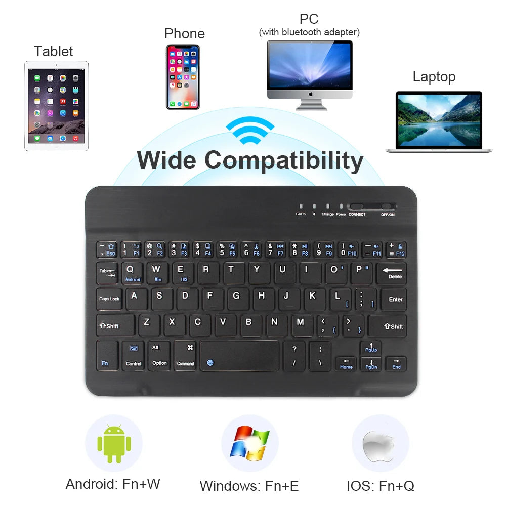 Mini Wireless Bluetooth Keyboard for Tablet, Phone & Laptop